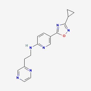 5-(3-cyclopropyl-1,2,4-oxadiazol-5-yl)-N-[2-(2-pyrazinyl)ethyl]-2-pyridinamine