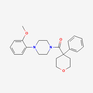 molecular formula C23H28N2O3 B5031994 (4-(2-methoxyphenyl)piperazin-1-yl)(4-phenyltetrahydro-2H-pyran-4-yl)methanone 