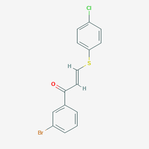 molecular formula C15H10BrClOS B503200 Propenone, 1-(3-bromophenyl)-3-(4-chlorophenylthio)- 