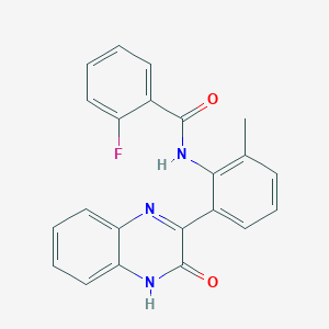 2-fluoro-N-[2-methyl-6-(3-oxo-3,4-dihydroquinoxalin-2-yl)phenyl]benzamide