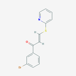molecular formula C14H10BrNOS B503201 Propenone, 1-(3-bromophenyl)-3-(2-pyridylthio)- 