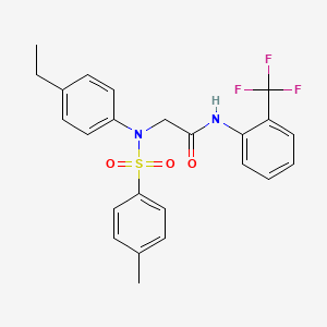 molecular formula C24H23F3N2O3S B5032035 N~2~-(4-ethylphenyl)-N~2~-[(4-methylphenyl)sulfonyl]-N~1~-[2-(trifluoromethyl)phenyl]glycinamide 