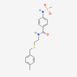 molecular formula C18H22N2O3S2 B5032056 N-{2-[(4-methylbenzyl)thio]ethyl}-4-[(methylsulfonyl)amino]benzamide 