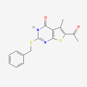 1-[2-(benzylthio)-4-hydroxy-5-methylthieno[2,3-d]pyrimidin-6-yl]ethanone