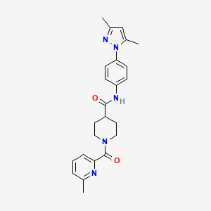 N-[4-(3,5-dimethyl-1H-pyrazol-1-yl)phenyl]-1-[(6-methyl-2-pyridinyl)carbonyl]-4-piperidinecarboxamide