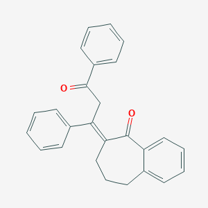 molecular formula C26H22O2 B503207 6-(3-oxo-1,3-diphenylpropylidene)-6,7,8,9-tetrahydro-5H-benzo[a]cyclohepten-5-one 