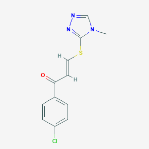 molecular formula C12H10ClN3OS B503209 1-(4-chlorophenyl)-3-[(4-methyl-4H-1,2,4-triazol-3-yl)sulfanyl]-2-propen-1-one 
