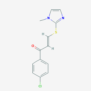 molecular formula C13H11ClN2OS B503210 1-(4-chlorophenyl)-3-[(1-methyl-1H-imidazol-2-yl)sulfanyl]-2-propen-1-one 