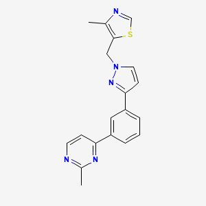 molecular formula C19H17N5S B5032110 2-methyl-4-(3-{1-[(4-methyl-1,3-thiazol-5-yl)methyl]-1H-pyrazol-3-yl}phenyl)pyrimidine 