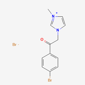 molecular formula C12H12Br2N2O B5032116 3-[2-(4-bromophenyl)-2-oxoethyl]-1-methyl-1H-imidazol-3-ium bromide 