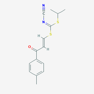 molecular formula C15H16N2OS2 B503213 Isopropyl 3-(4-methylphenyl)-3-oxo-1-propenyl cyanodithioimidocarbonate 
