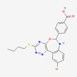 4-[10-bromo-3-(butylthio)-6,7-dihydro[1,2,4]triazino[5,6-d][3,1]benzoxazepin-6-yl]benzoic acid