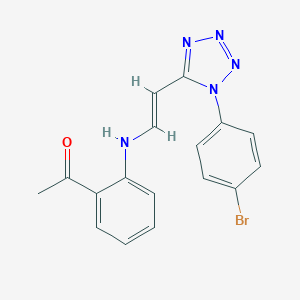 molecular formula C17H14BrN5O B503218 1-[2-({2-[1-(4-bromophenyl)-1H-tetraazol-5-yl]vinyl}amino)phenyl]ethanone 