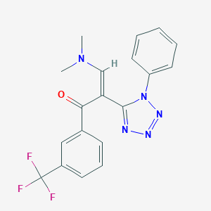molecular formula C19H16F3N5O B503219 3-(dimethylamino)-2-(1-phenyl-1H-tetraazol-5-yl)-1-[3-(trifluoromethyl)phenyl]-2-propen-1-one 