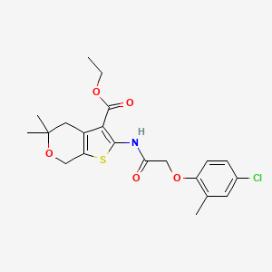 Ethyl 2-[[2-(4-chloro-2-methylphenoxy)acetyl]amino]-5,5-dimethyl-4,7-dihydrothieno[2,3-c]pyran-3-carboxylate