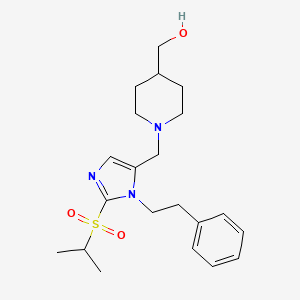 (1-{[2-(isopropylsulfonyl)-1-(2-phenylethyl)-1H-imidazol-5-yl]methyl}-4-piperidinyl)methanol