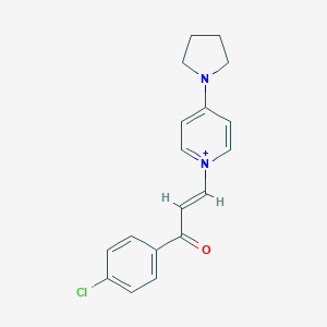 molecular formula C18H18ClN2O+ B503223 1-[3-(4-Chlorophenyl)-3-oxo-1-propenyl]-4-(1-pyrrolidinyl)pyridinium 