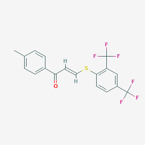 molecular formula C18H12F6OS B503224 3-{[2,4-Bis(trifluoromethyl)phenyl]sulfanyl}-1-(4-methylphenyl)-2-propen-1-one 