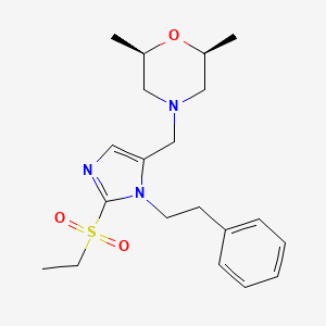 (2R*,6S*)-4-{[2-(ethylsulfonyl)-1-(2-phenylethyl)-1H-imidazol-5-yl]methyl}-2,6-dimethylmorpholine