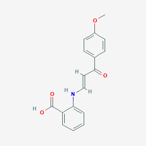 molecular formula C17H15NO4 B503227 2-{[3-(4-Methoxyphenyl)-3-oxo-1-propenyl]amino}benzoic acid 