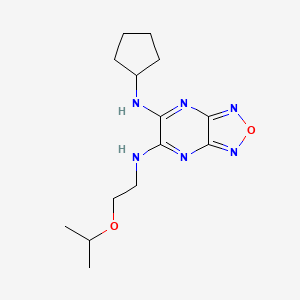 molecular formula C14H22N6O2 B5032270 N-cyclopentyl-N'-(2-isopropoxyethyl)[1,2,5]oxadiazolo[3,4-b]pyrazine-5,6-diamine 