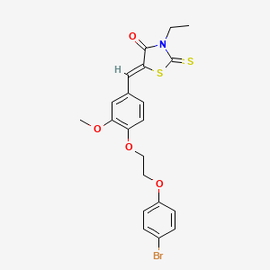 5-{4-[2-(4-bromophenoxy)ethoxy]-3-methoxybenzylidene}-3-ethyl-2-thioxo-1,3-thiazolidin-4-one