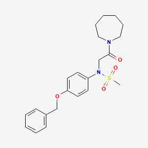 molecular formula C22H28N2O4S B5032286 N-[2-(1-azepanyl)-2-oxoethyl]-N-[4-(benzyloxy)phenyl]methanesulfonamide 