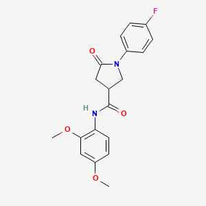 N-(2,4-dimethoxyphenyl)-1-(4-fluorophenyl)-5-oxo-3-pyrrolidinecarboxamide