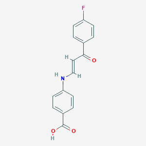 molecular formula C16H12FNO3 B503230 4-{[3-(4-Fluorophenyl)-3-oxo-1-propenyl]amino}benzoic acid 