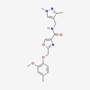 N-[(1,3-dimethyl-1H-pyrazol-4-yl)methyl]-2-[(2-methoxy-4-methylphenoxy)methyl]-1,3-oxazole-4-carboxamide