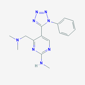 molecular formula C15H18N8 B503233 4-(dimethylaminomethyl)-N-methyl-5-(1-phenyltetrazol-5-yl)pyrimidin-2-amine 
