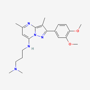 N'-[2-(3,4-dimethoxyphenyl)-3,5-dimethylpyrazolo[1,5-a]pyrimidin-7-yl]-N,N-dimethyl-1,3-propanediamine