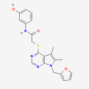 2-{[7-(2-furylmethyl)-5,6-dimethyl-7H-pyrrolo[2,3-d]pyrimidin-4-yl]thio}-N-(3-hydroxyphenyl)acetamide