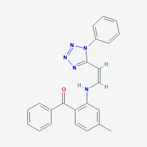 molecular formula C23H19N5O B503235 (4-methyl-2-{[2-(1-phenyl-1H-tetraazol-5-yl)vinyl]amino}phenyl)(phenyl)methanone 