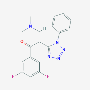 molecular formula C18H15F2N5O B503236 1-(3,5-difluorophenyl)-3-(dimethylamino)-2-(1-phenyl-1H-tetraazol-5-yl)-2-propen-1-one 