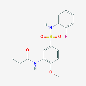 N-(5-{[(2-fluorophenyl)amino]sulfonyl}-2-methoxyphenyl)propanamide