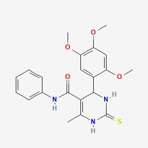 6-methyl-N-phenyl-2-sulfanylidene-4-(2,4,5-trimethoxyphenyl)-3,4-dihydro-1H-pyrimidine-5-carboxamide