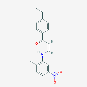 molecular formula C18H18N2O3 B503243 1-(4-Ethylphenyl)-3-{5-nitro-2-methylanilino}-2-propen-1-one 