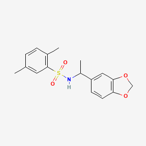 molecular formula C17H19NO4S B5032430 N-[1-(1,3-benzodioxol-5-yl)ethyl]-2,5-dimethylbenzenesulfonamide 