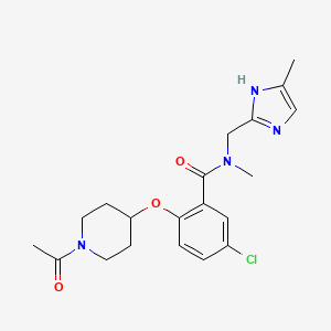 2-(1-acetylpiperidin-4-yl)oxy-5-chloro-N-methyl-N-[(5-methyl-1H-imidazol-2-yl)methyl]benzamide