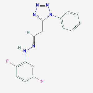 molecular formula C15H12F2N6 B503248 (1-phenyl-1H-tetraazol-5-yl)acetaldehyde (2,5-difluorophenyl)hydrazone 