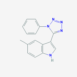 molecular formula C16H13N5 B503249 5-methyl-3-(1-phenyl-1H-tetraazol-5-yl)-1H-indole 