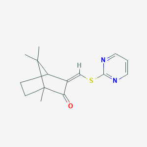 molecular formula C15H18N2OS B503252 1,7,7-Trimethyl-3-[(2-pyrimidinylsulfanyl)methylene]bicyclo[2.2.1]heptan-2-one 