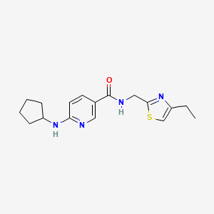 6-(cyclopentylamino)-N-[(4-ethyl-1,3-thiazol-2-yl)methyl]nicotinamide