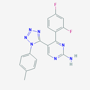 molecular formula C18H13F2N7 B503255 4-(2,4-difluorophenyl)-5-[1-(4-methylphenyl)-1H-tetraazol-5-yl]-2-pyrimidinylamine 