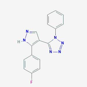 molecular formula C16H11FN6 B503259 5-[5-(4-fluorophenyl)-1H-pyrazol-4-yl]-1-phenyl-1H-tetraazole 