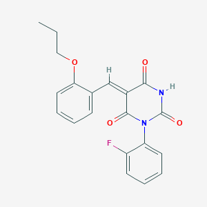 1-(2-fluorophenyl)-5-(2-propoxybenzylidene)-2,4,6(1H,3H,5H)-pyrimidinetrione