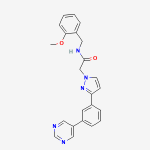 molecular formula C23H21N5O2 B5032612 N-(2-methoxybenzyl)-2-{3-[3-(5-pyrimidinyl)phenyl]-1H-pyrazol-1-yl}acetamide 