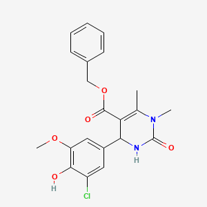 benzyl 4-(3-chloro-4-hydroxy-5-methoxyphenyl)-1,6-dimethyl-2-oxo-1,2,3,4-tetrahydro-5-pyrimidinecarboxylate