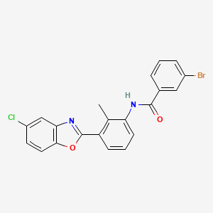 molecular formula C21H14BrClN2O2 B5032628 3-bromo-N-[3-(5-chloro-1,3-benzoxazol-2-yl)-2-methylphenyl]benzamide 